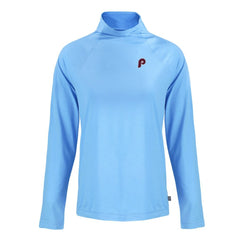 Philadelphia Phillies Cutter & Buck Women's Cooperstown Collection Coastline Epic Comfort Eco Recycled Funnel Neck Raglan Pullover Top - Powder Blue - MLB Online