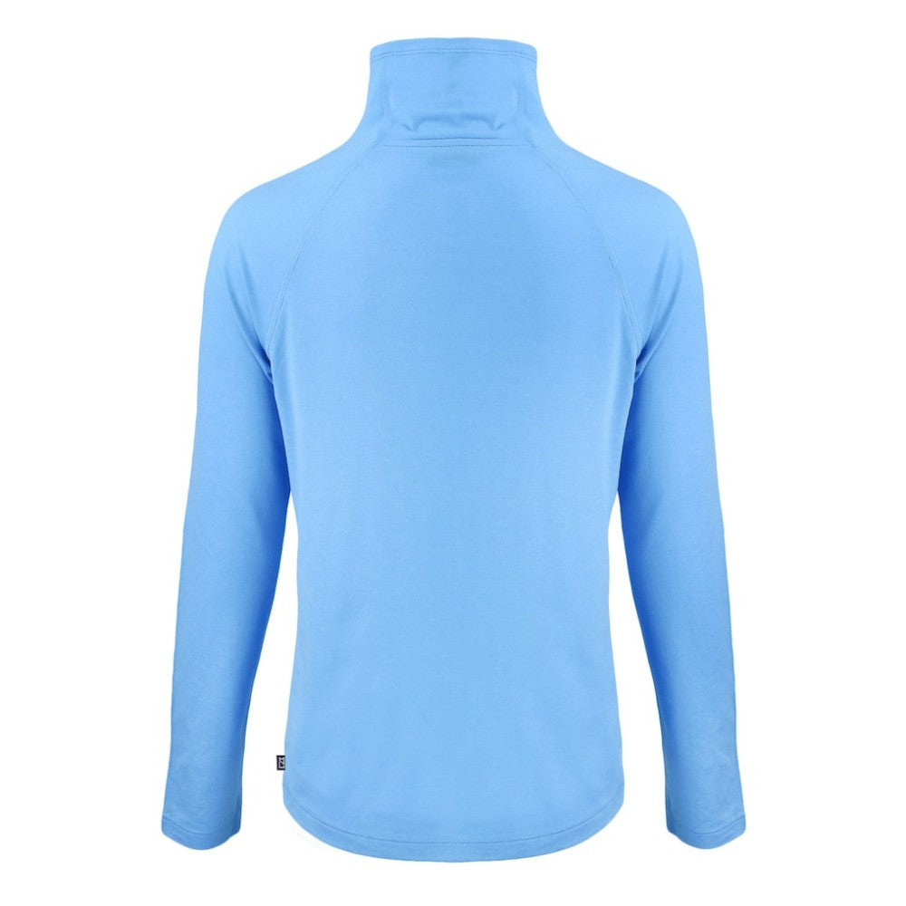 Philadelphia Phillies Cutter & Buck Women's Cooperstown Collection Coastline Epic Comfort Eco Recycled Funnel Neck Raglan Pullover Top - Powder Blue - MLB Online