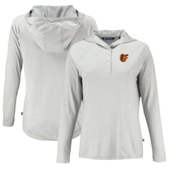Baltimore Orioles Cutter & Buck Women's  Coastline Epic Comfort Eco Recycled Hoodie Raglan Long Sleeve T-Shirt - Gray - MLB on Sale