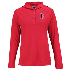 Boston Red Sox Cutter & Buck Women's  Coastline Epic Comfort Eco Recycled Hoodie Raglan Long Sleeve T-Shirt - Red - MLB Online