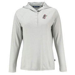 Cincinnati Reds Cutter & Buck Women's Cooperstown Collection Coastline Epic Comfort Eco Recycled Hoodie Raglan Long Sleeve T-Shirt - Gray - MLB on Sale