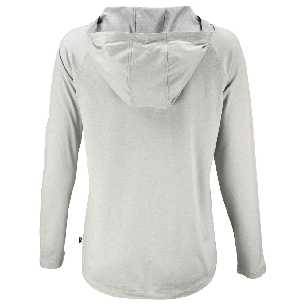 Cincinnati Reds Cutter & Buck Women's Cooperstown Collection Coastline Epic Comfort Eco Recycled Hoodie Raglan Long Sleeve T-Shirt - Gray - MLB on Sale