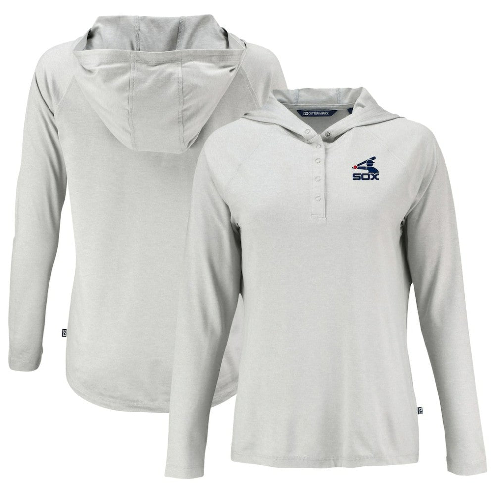 Chicago White Sox Cutter & Buck Women's Cooperstown Collection Coastline Epic Comfort Eco Recycled Hoodie Raglan Long Sleeve T-Shirt - Gray - MLB Online