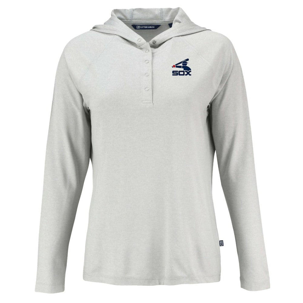 Chicago White Sox Cutter & Buck Women's Cooperstown Collection Coastline Epic Comfort Eco Recycled Hoodie Raglan Long Sleeve T-Shirt - Gray - MLB Online