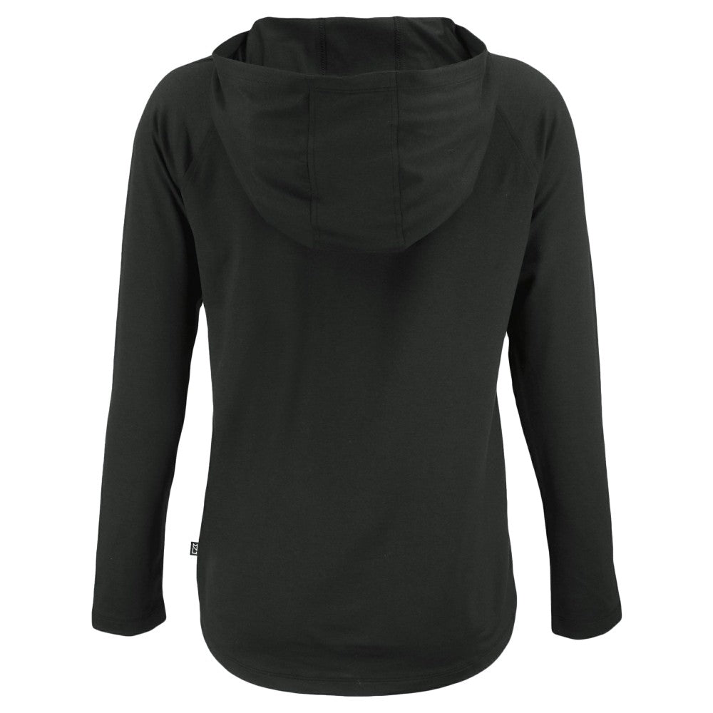 Cincinnati Reds Cutter & Buck Women's  Coastline Epic Comfort Eco Recycled Hoodie Raglan Long Sleeve T-Shirt - Black - MLB on Sale
