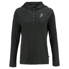 Cincinnati Reds Cutter & Buck Women's Cooperstown Collection Coastline Epic Comfort Eco Recycled Hoodie Raglan Long Sleeve T-Shirt - Black - MLB on Sale