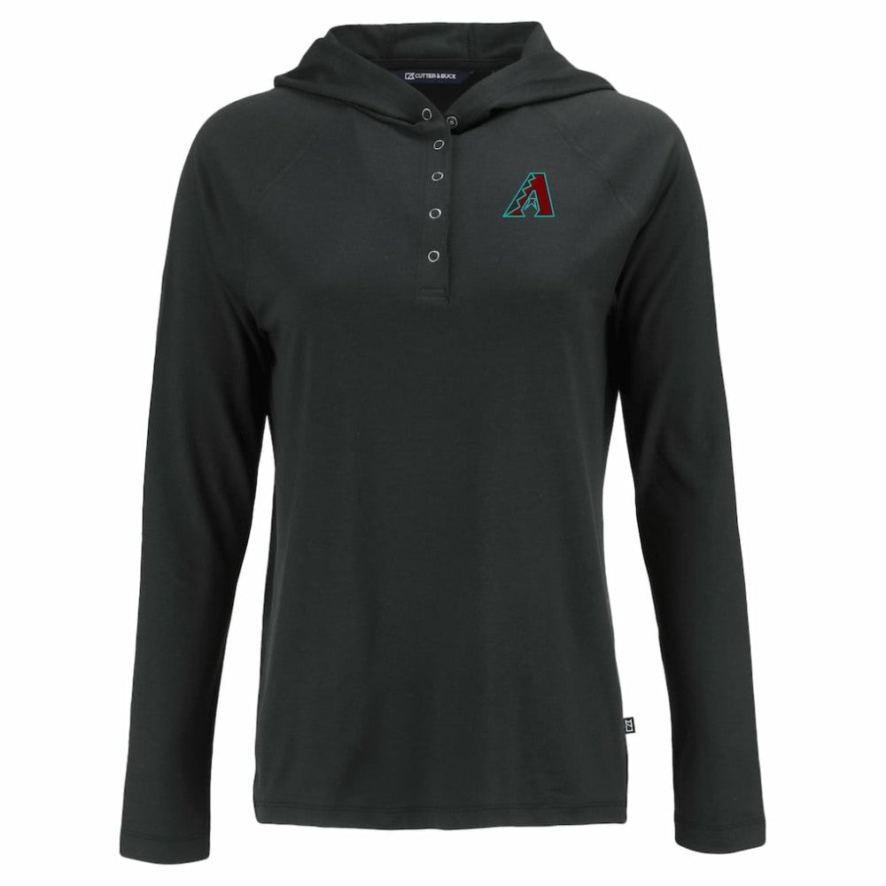 Arizona Diamondbacks Cutter & Buck Women's  Coastline Epic Comfort Eco Recycled Hoodie Raglan Long Sleeve T-Shirt - Black - MLB Online
