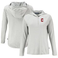 Cleveland Guardians Cutter & Buck Women's  Coastline Epic Comfort Eco Recycled Hoodie Raglan Long Sleeve T-Shirt - Gray - MLB Discount