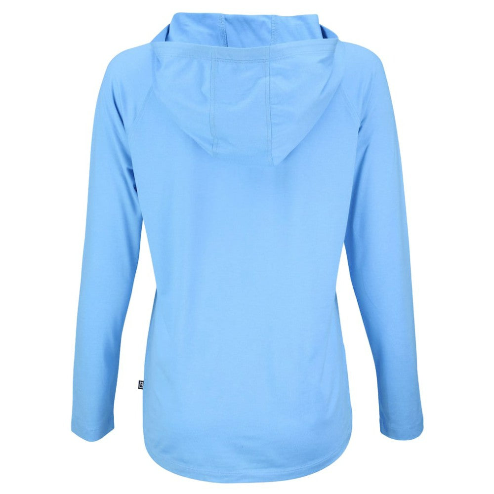 Philadelphia Phillies Cutter & Buck Women's Cooperstown Collection Coastline Epic Comfort Eco Recycled Hoodie Raglan Long Sleeve T-Shirt - Powder Blue - MLB Discount