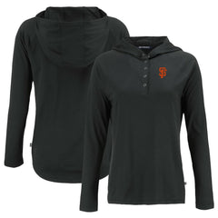 San Francisco Giants Cutter & Buck Women's  Coastline Epic Comfort Eco Recycled Hoodie Raglan Long Sleeve T-Shirt - Black - MLB Online