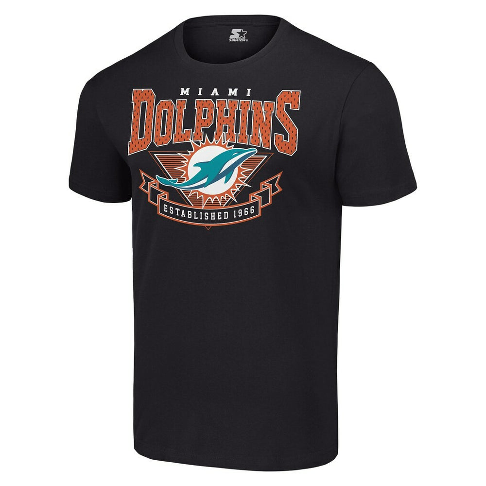 Miami Dolphins Starter 80s Inspired Team Logo T-Shirt Black
