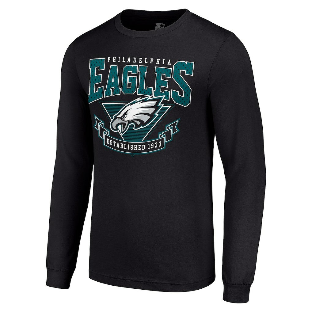 Philadelphia Eagles Starter '80s Inspired Team Logo Long Sleeve T-Shirt Black