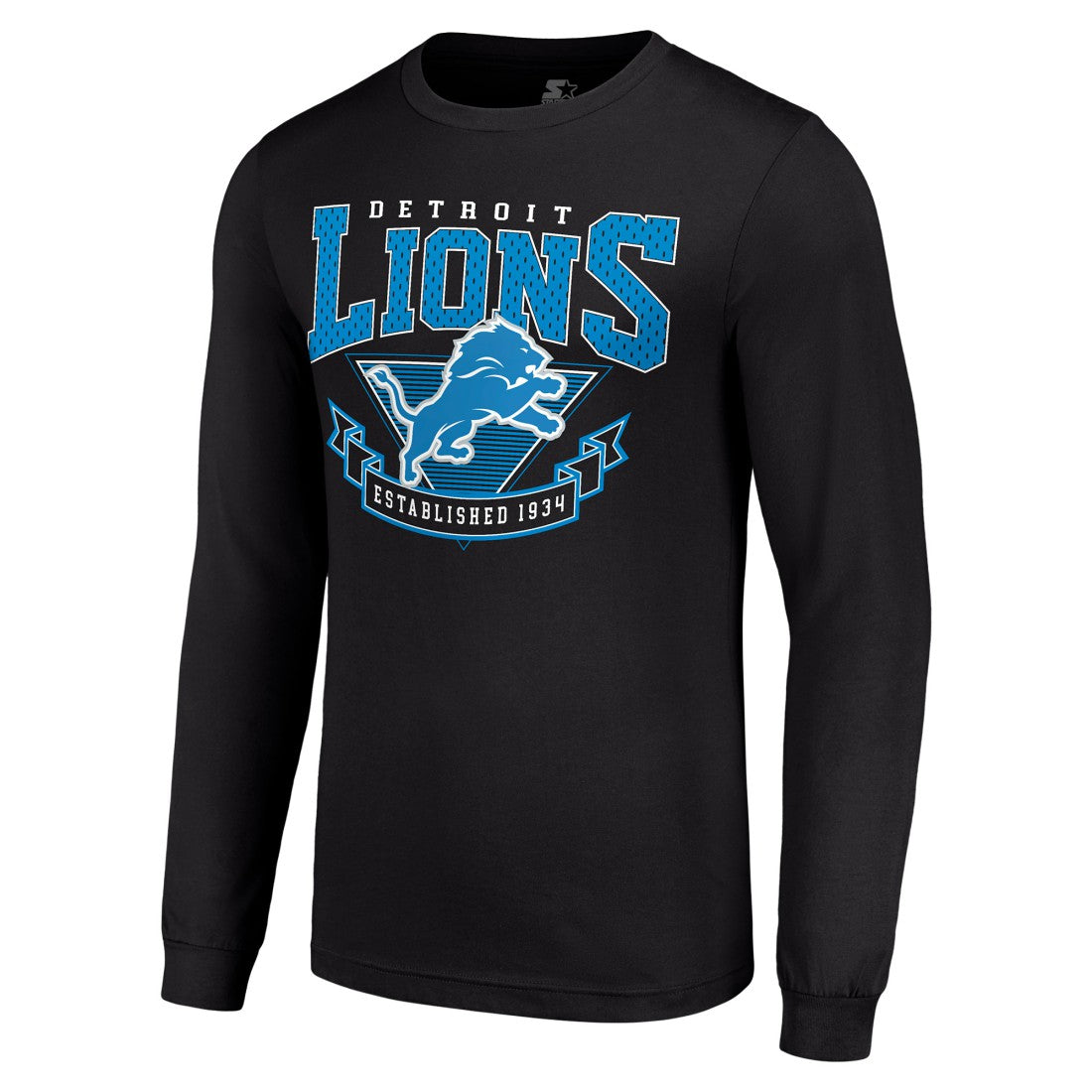 Detroit Lions Starter '80s Inspired Team Logo Long Sleeve T-Shirt Black
