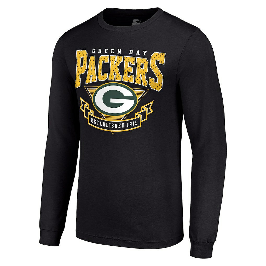 Green Bay Packers Starter '80s Inspired Team Logo Long Sleeve T-Shirt Black