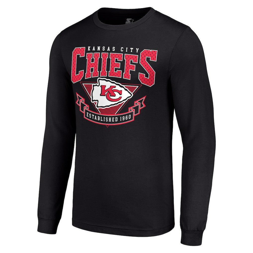 Kansas City Chiefs Starter '80s Inspired Team Logo Long Sleeve T-Shirt Black