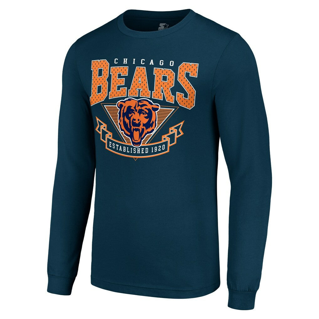 Chicago Bears Starter '80s Inspired Team Logo Long Sleeve T-Shirt Navy