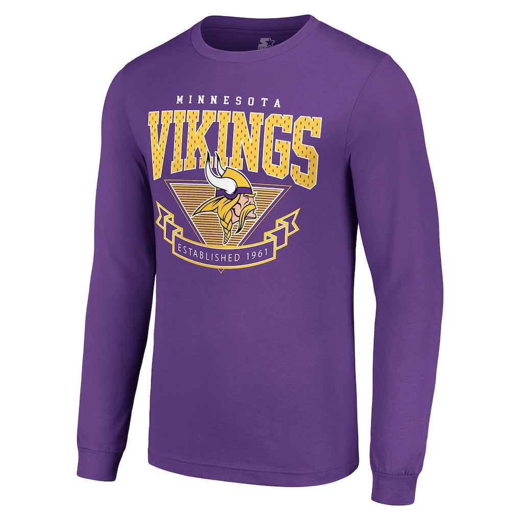 Minnesota Vikings Starter '80s Inspired Team Logo Long Sleeve T-Shirt Purple