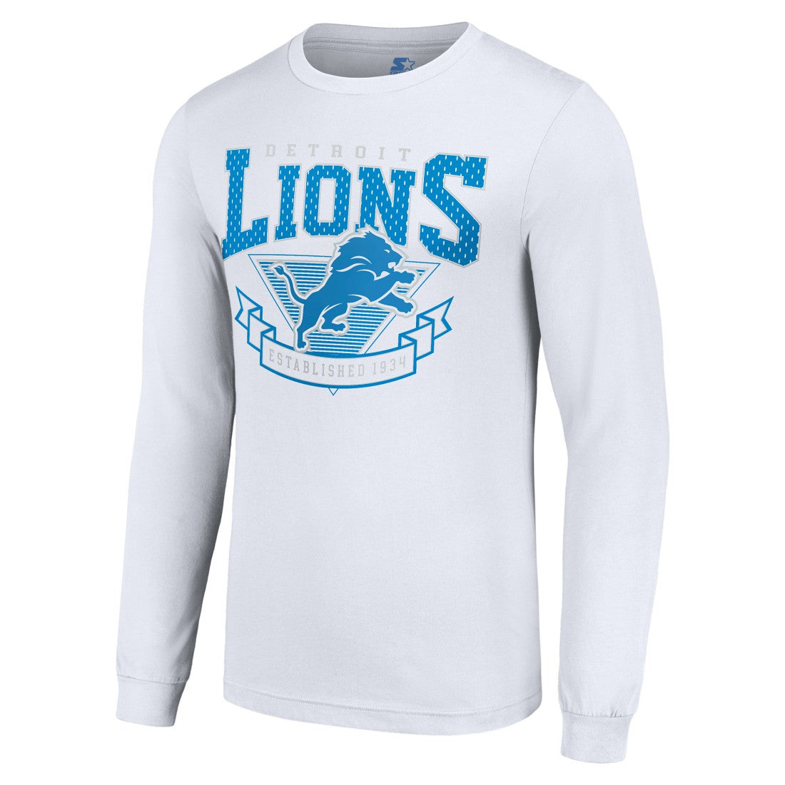 Detroit Lions Starter '80s Inspired Team Logo Long Sleeve T-Shirt White