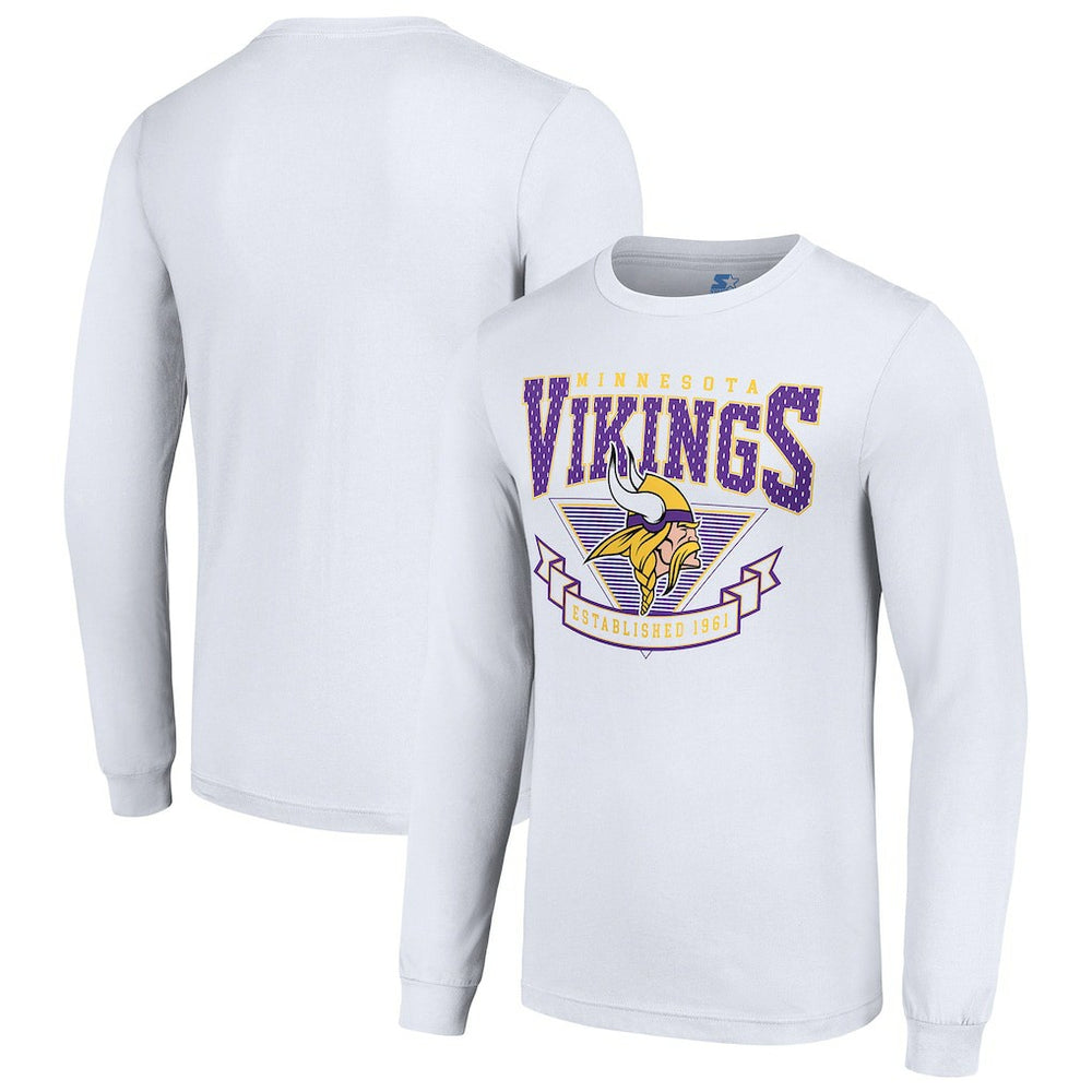 Minnesota Vikings Starter '80s Inspired Team Logo Long Sleeve T-Shirt White