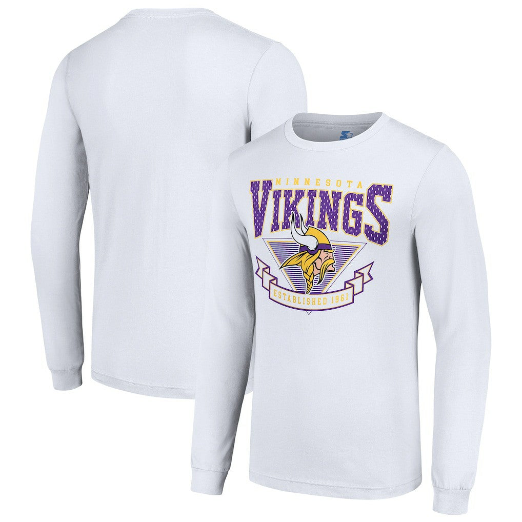 Minnesota Vikings Starter '80s Inspired Team Logo Long Sleeve T-Shirt White