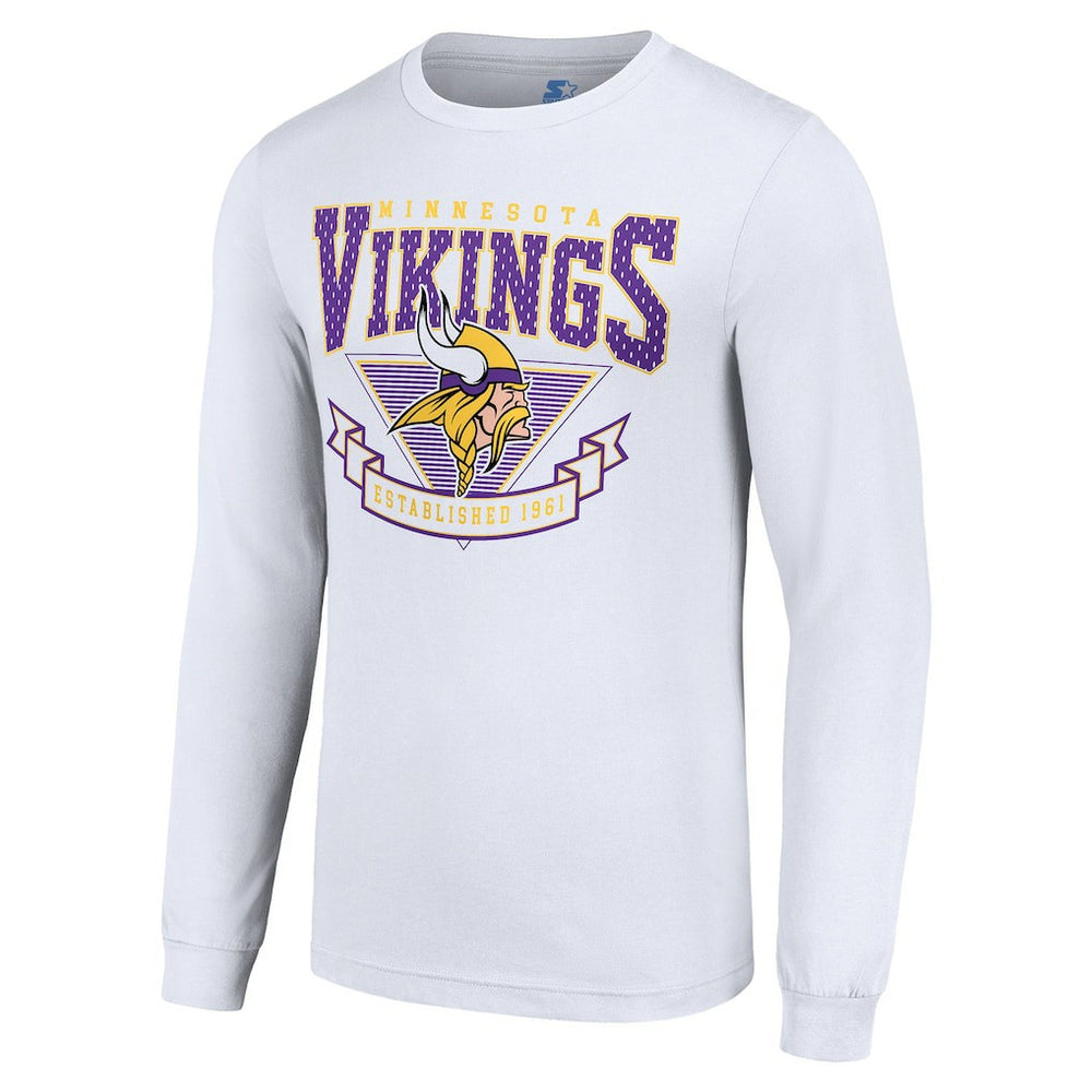 Minnesota Vikings Starter '80s Inspired Team Logo Long Sleeve T-Shirt White