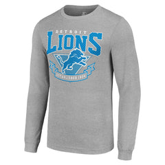 Detroit Lions Starter '80s Inspired Team Logo Long Sleeve T-Shirt Heather Gray