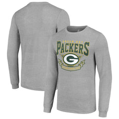 Green Bay Packers Starter '80s Inspired Team Logo Long Sleeve T-Shirt Heather Gray