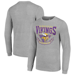 Minnesota Vikings Starter '80s Inspired Team Logo Long Sleeve T-Shirt Heather Gray
