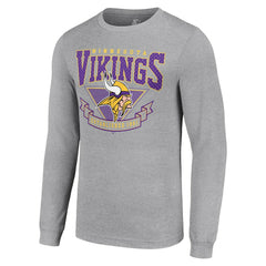 Minnesota Vikings Starter '80s Inspired Team Logo Long Sleeve T-Shirt Heather Gray