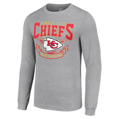 Kansas City Chiefs Starter '80s Inspired Team Logo Long Sleeve T-Shirt Heather Gray