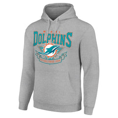 Miami Dolphins Starter ‘80s Inspired Pullover Hoodie Heather Gray