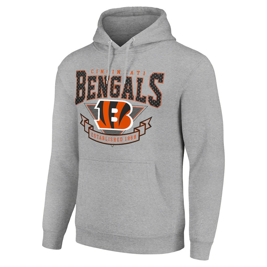 Cincinnati Bengals Starter ‘80s Inspired Pullover Hoodie Heather Gray
