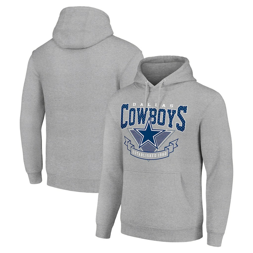 Dallas Cowboys Starter ‘80s Inspired Pullover Hoodie Heather Gray