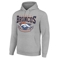 Denver Broncos Starter ‘80s Inspired Pullover Hoodie Heather Gray
