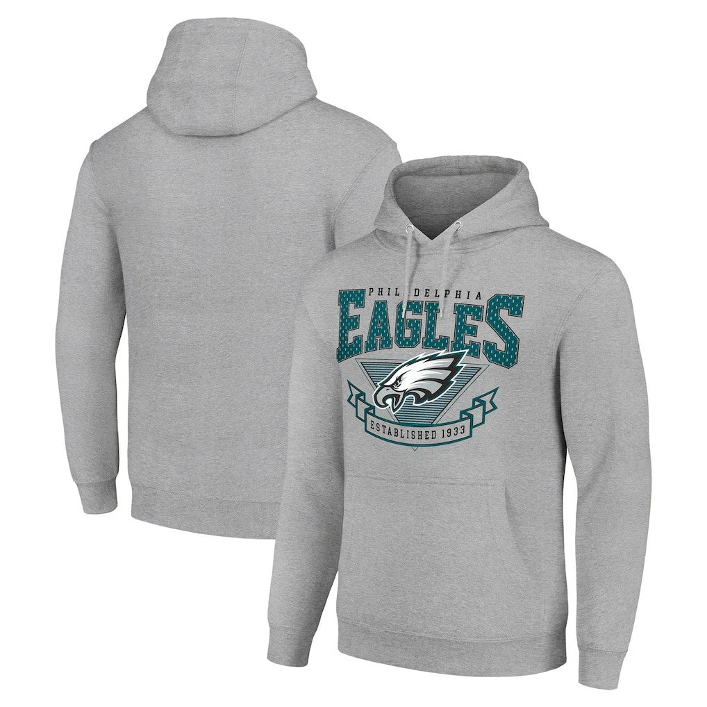 Philadelphia Eagles Starter ‘80s Inspired Pullover Hoodie Heather Gray