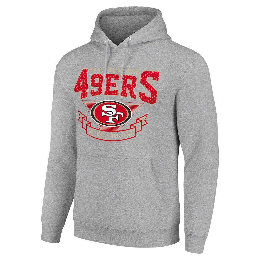 San Francisco 49ers Starter ‘80s Inspired Pullover Hoodie Heather Gray