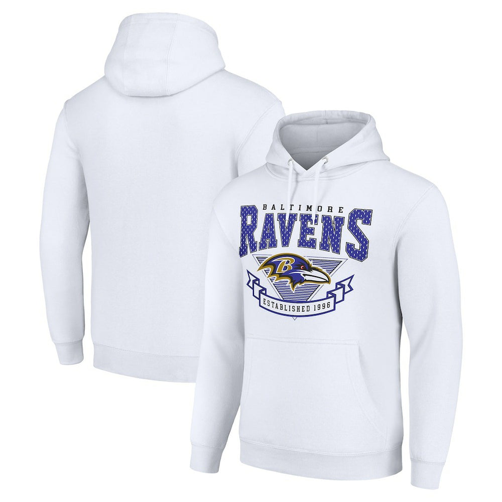 Baltimore Ravens Starter ‘80s Inspired Pullover Hoodie White