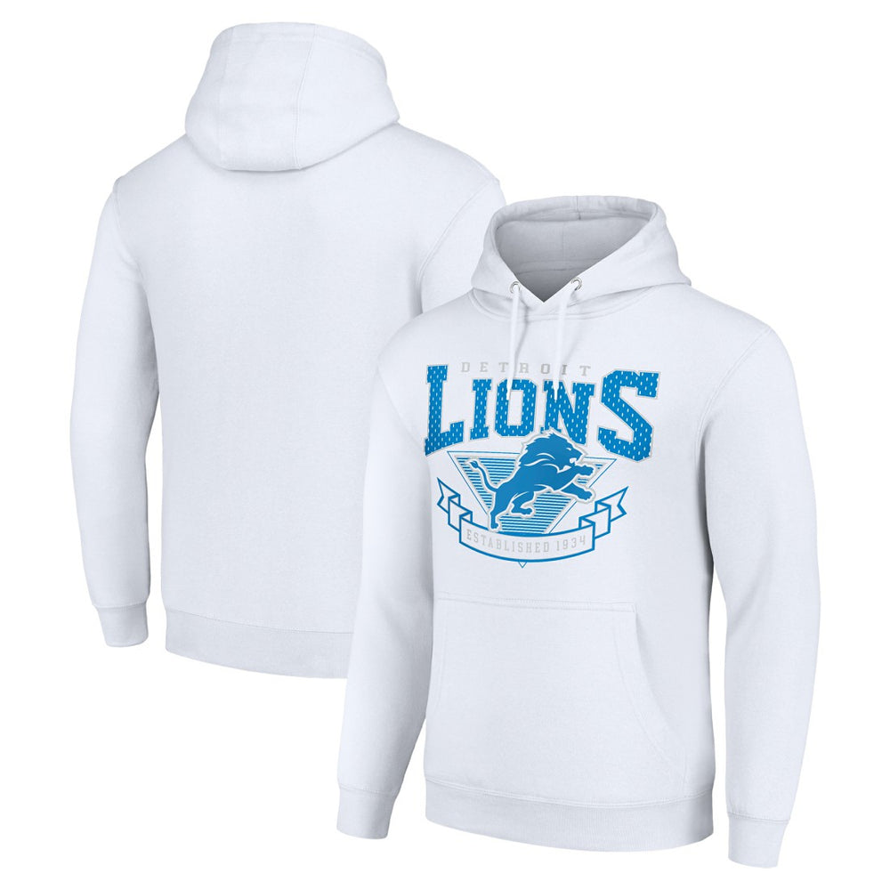 Detroit Lions Starter ‘80s Inspired Pullover Hoodie White