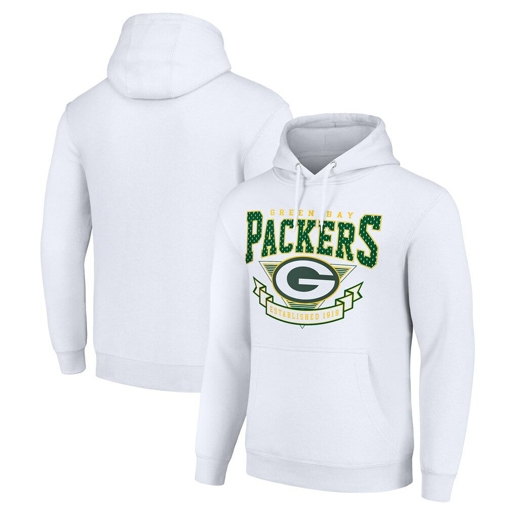 Green Bay Packers Starter ‘80s Inspired Pullover Hoodie White