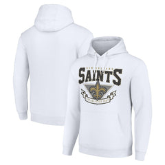 New Orleans Saints Starter ‘80s Inspired Pullover Hoodie White