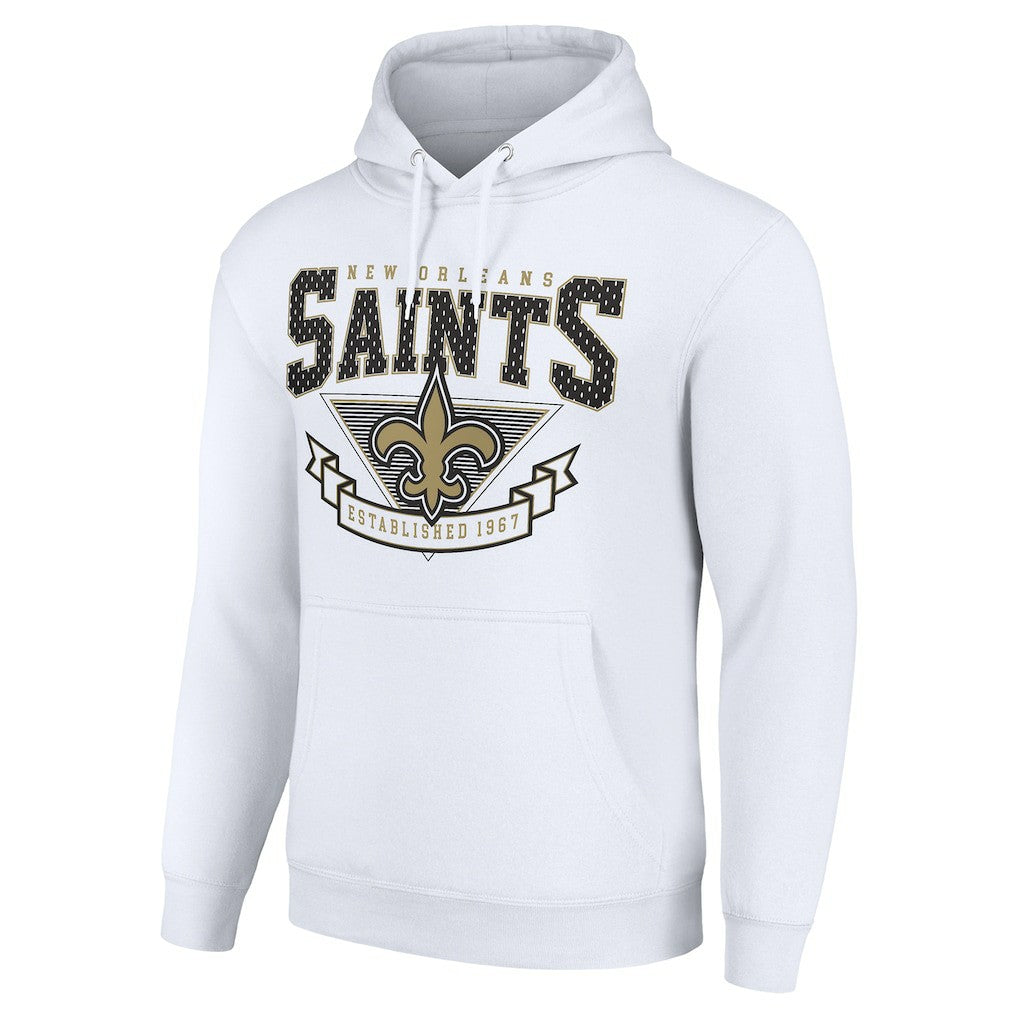New Orleans Saints Starter ‘80s Inspired Pullover Hoodie White