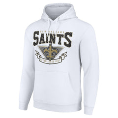 New Orleans Saints Starter ‘80s Inspired Pullover Hoodie White