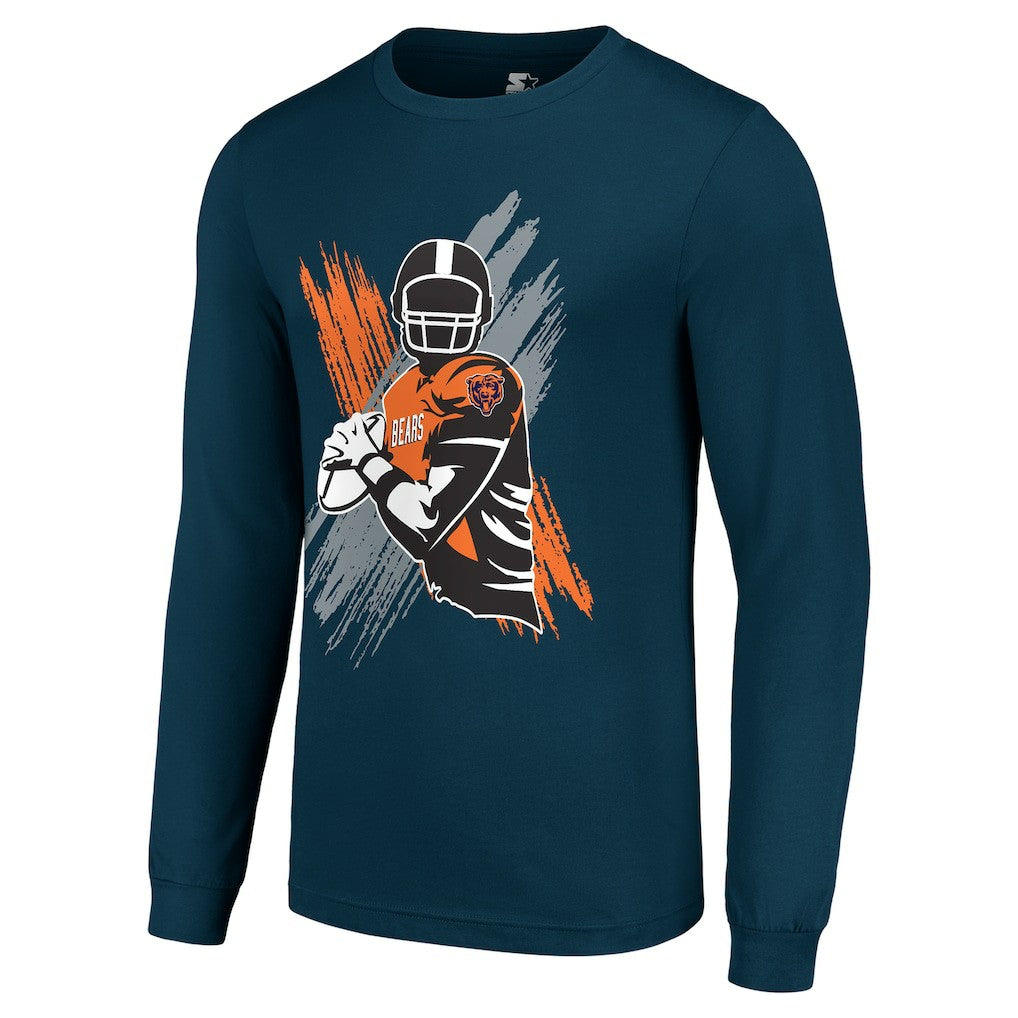 Chicago Bears Starter Player X Logo Graphic Long Sleeve T-Shirt Navy