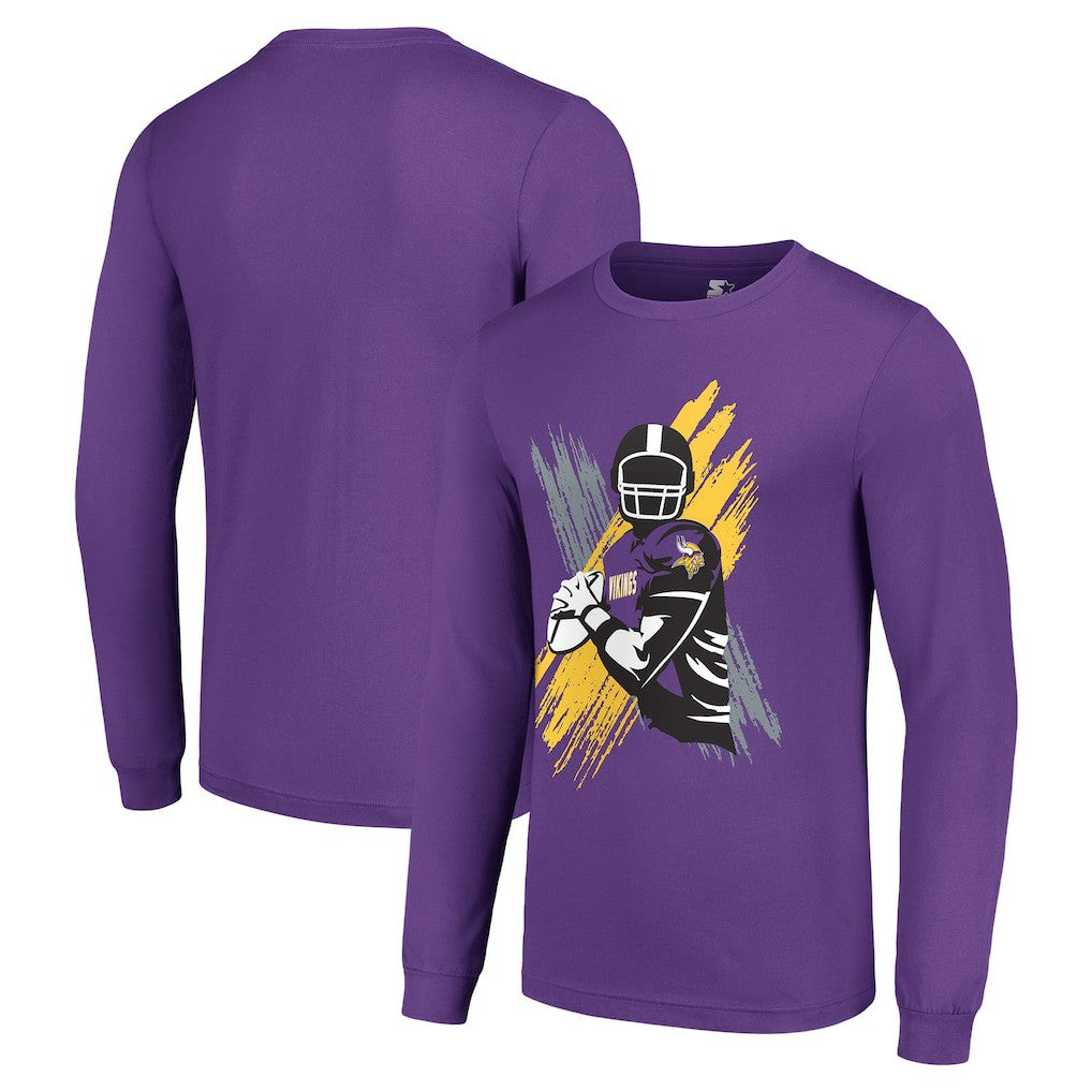 Minnesota Vikings Starter Player X Logo Graphic Long Sleeve T-Shirt Purple