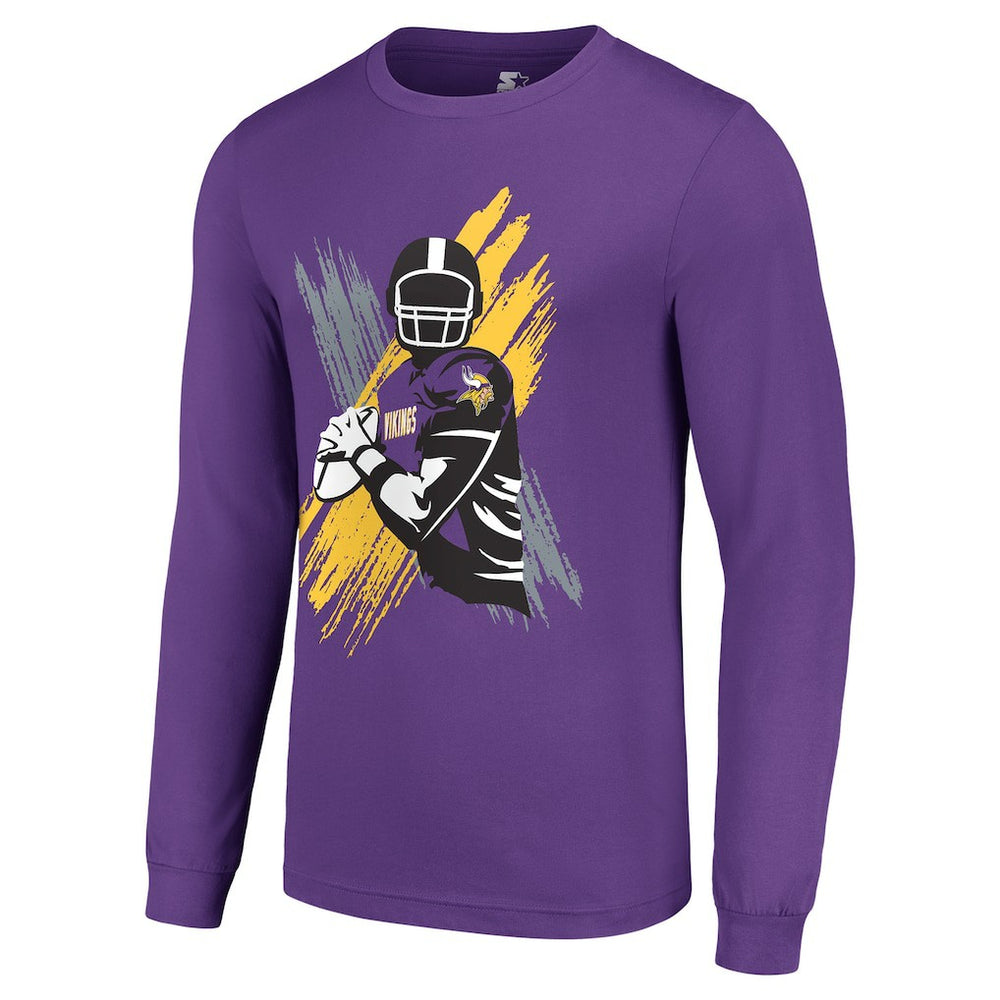 Minnesota Vikings Starter Player X Logo Graphic Long Sleeve T-Shirt Purple