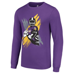 Minnesota Vikings Starter Player X Logo Graphic Long Sleeve T-Shirt Purple