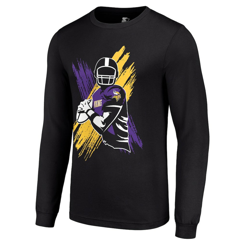 Minnesota Vikings Starter Player X Logo Graphic Long Sleeve T-Shirt Black