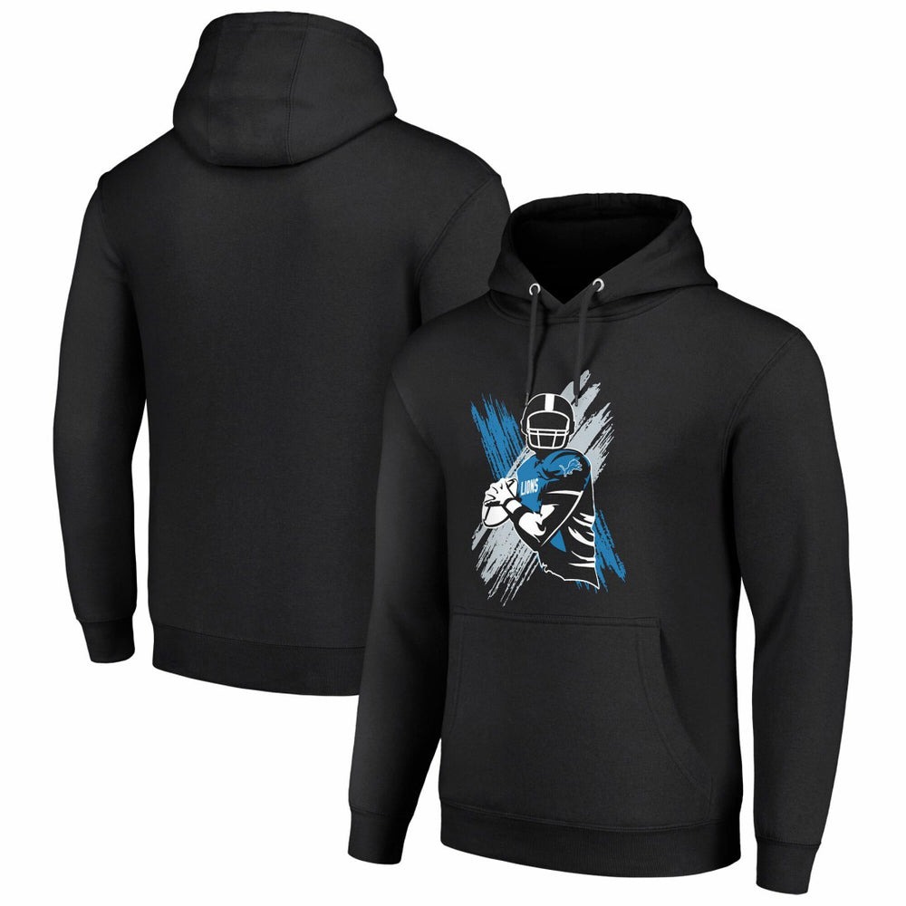 Detroit Lions Starter Player X Fleece Pullover Hoodie Black