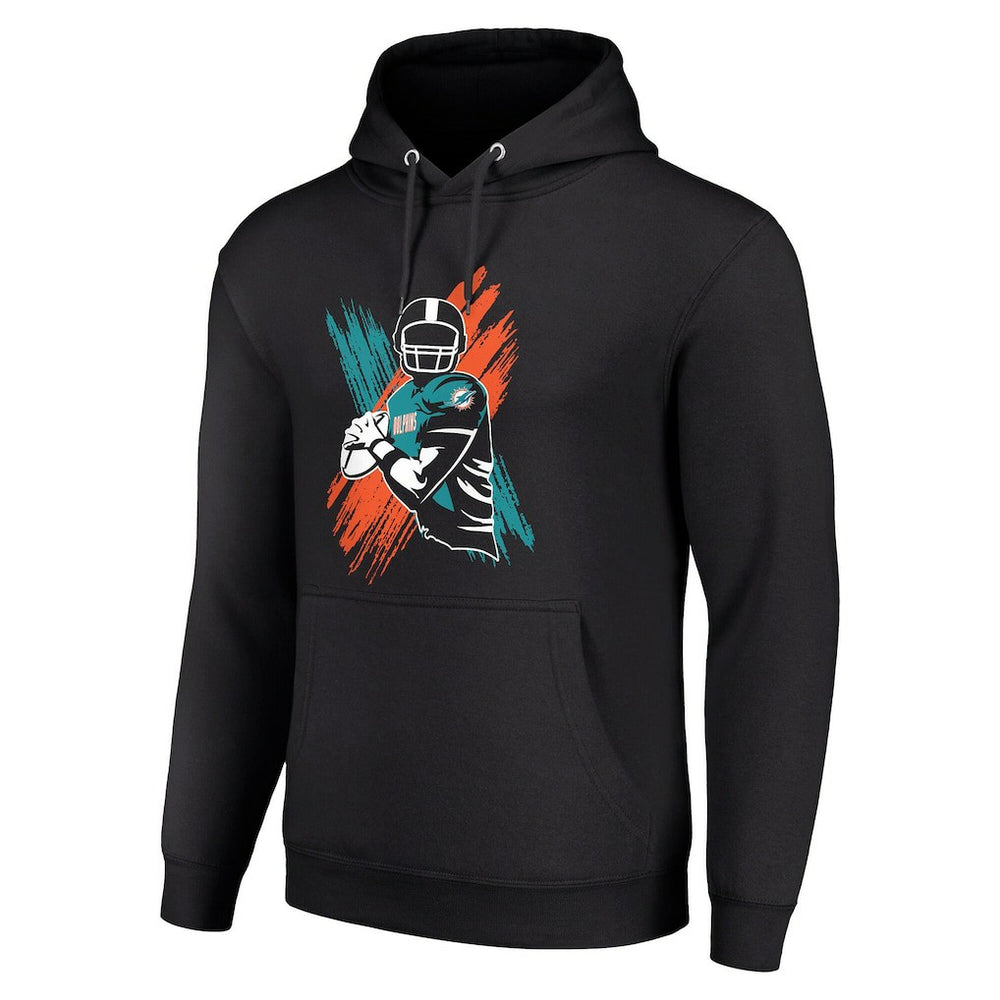Miami Dolphins Starter Player X Fleece Pullover Hoodie Black