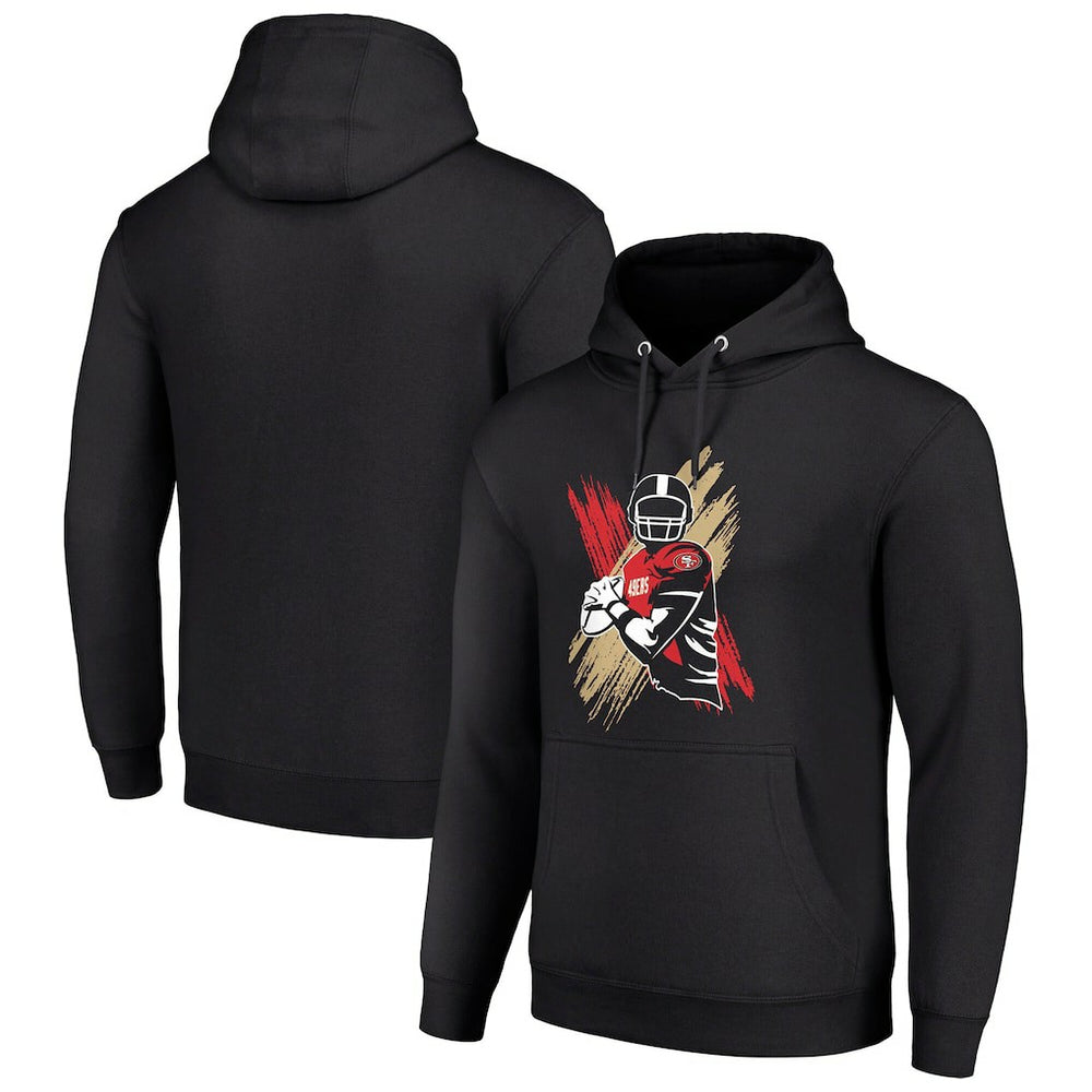 San Francisco 49ers Starter Player X Fleece Pullover Hoodie Black